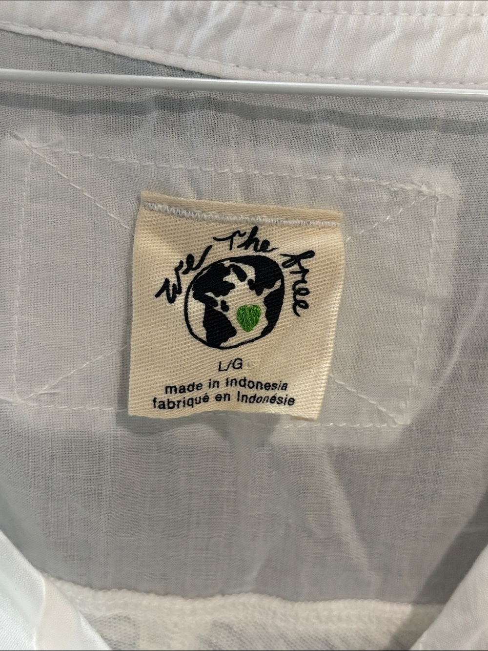 We The Free White Sheer Yoke Button Tank